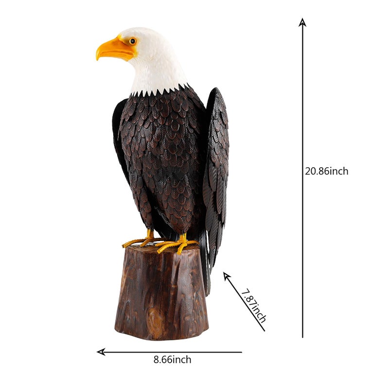 chisheen Bald Eagle Outdoor Metal Yard Art Statue and Sculpture for Garden Lawn Patio Living Room Decoration - Image 2
